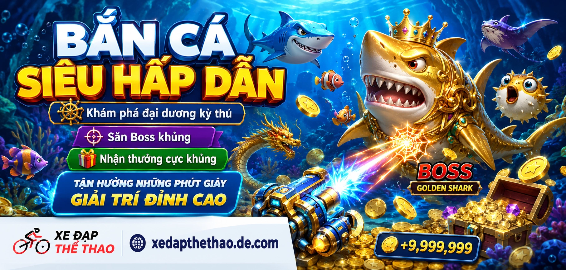 Sảnh game bắn cá online với giao diện rõ ràng